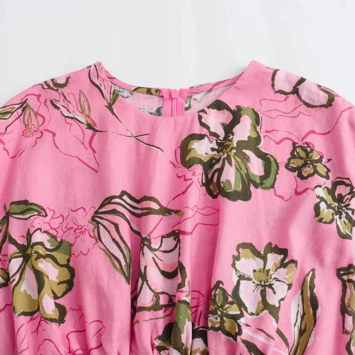 Vintage Mouwloze Rechte Zomerjurk met O-Hals voor Dames