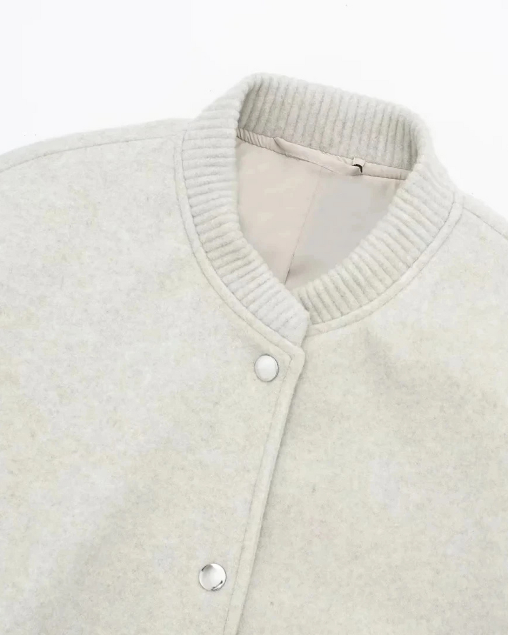 Cropped Tweed Bomberjack met Zakken en O-Hals voor Dames