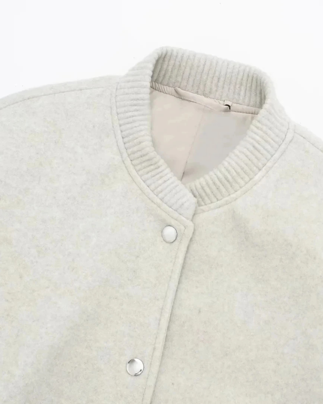 Cropped Tweed Bomberjack met Zakken en O-Hals voor Dames