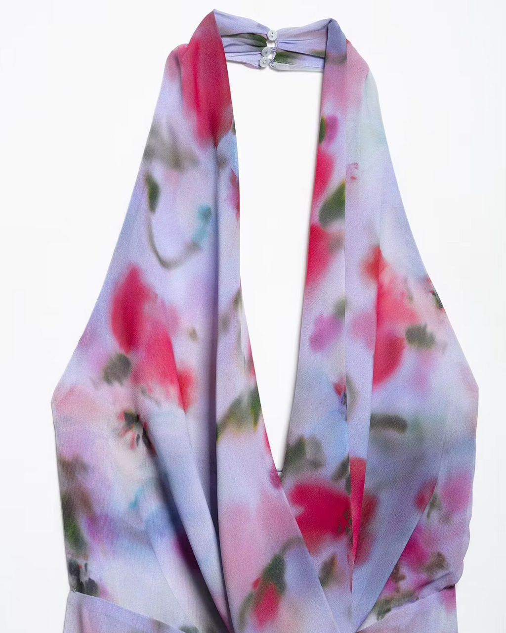 Retro Halter Hals Backless Midi Jurk met Print voor Dames