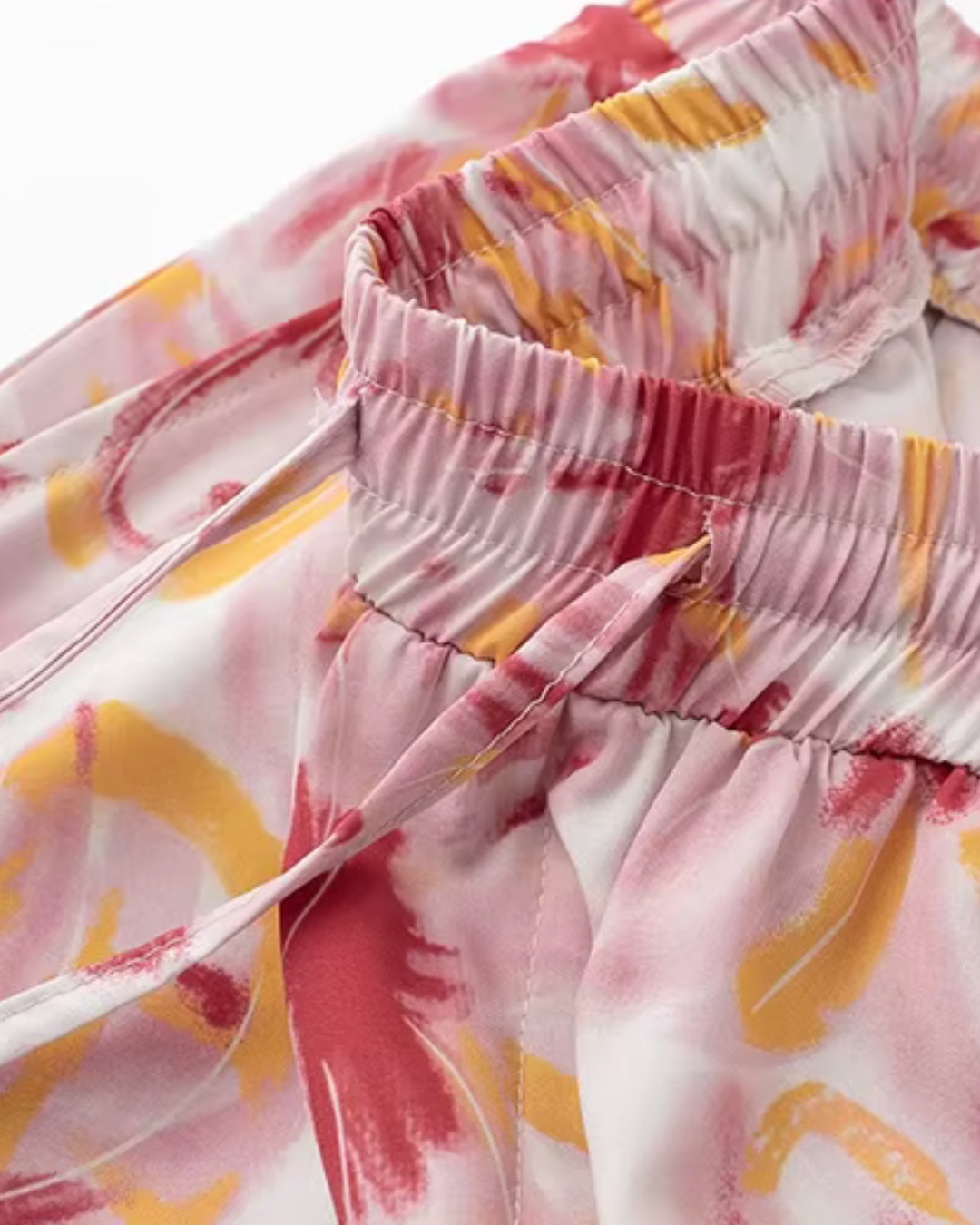 Vintage Chique Bloemenprint Broek met Trekkoord voor Dames