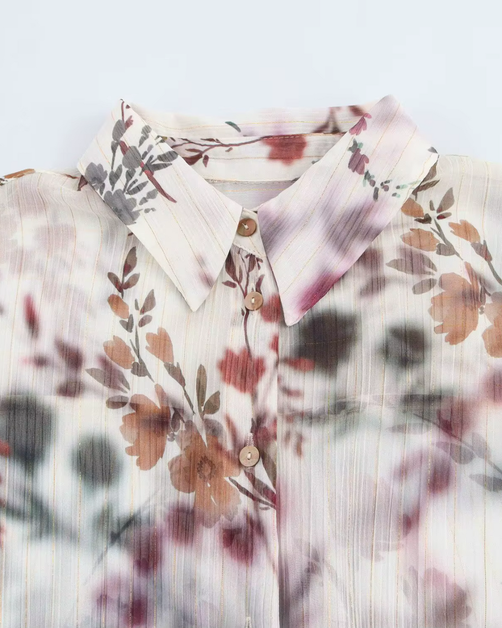 Vintage Bloemenprint Blouse met Flare Mouw voor Dames