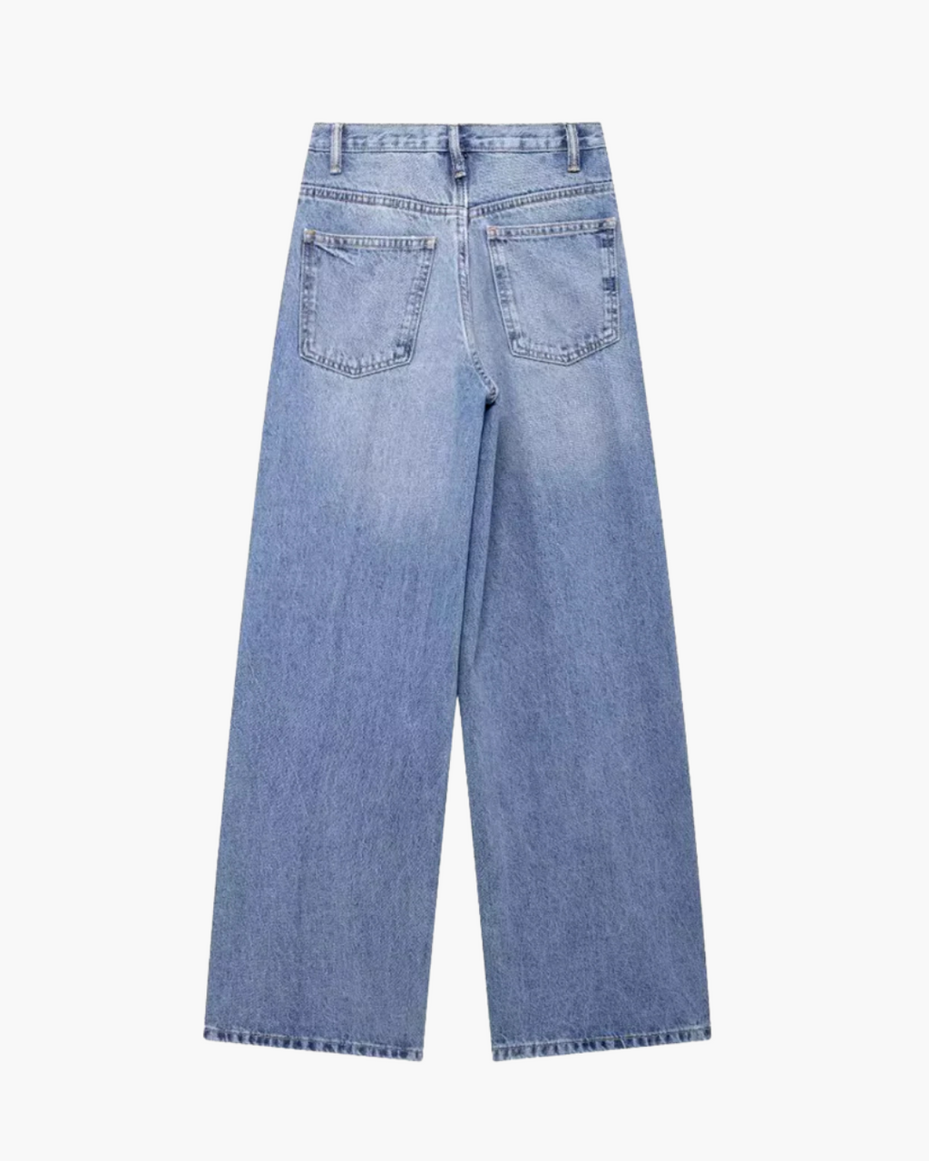 Stijlvolle Wijde Jeans Met Kromme Tailleband voor Dames