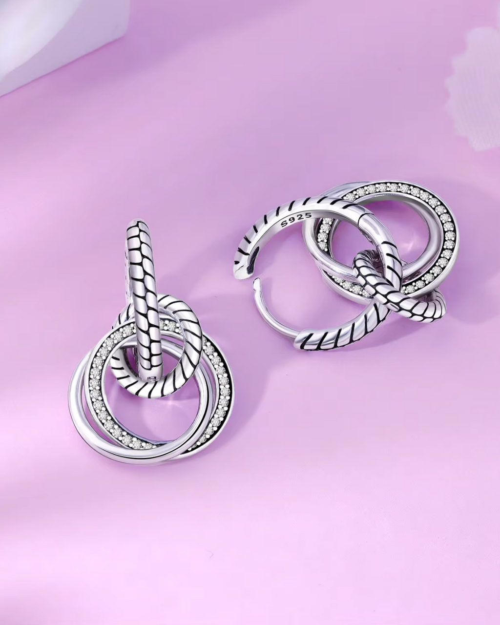 Klassieke 925 Sterling Zilveren Multi Ring Oorbellen voor Dames