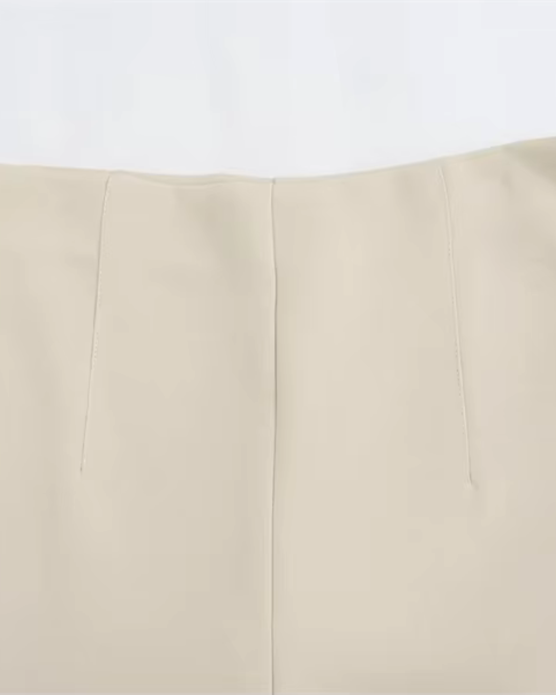 Hoge Taille Beige Wijde Pijpen Broek voor Dames