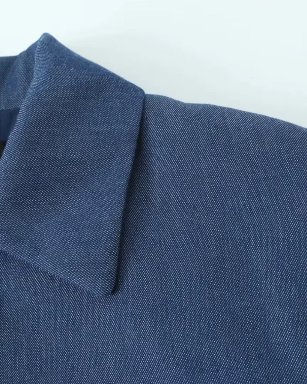 Vintage Blauw Damespak met Rechte Broek voor Dames