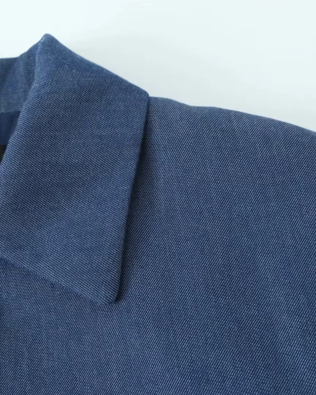 Vintage Blauw Damespak met Rechte Broek voor Dames