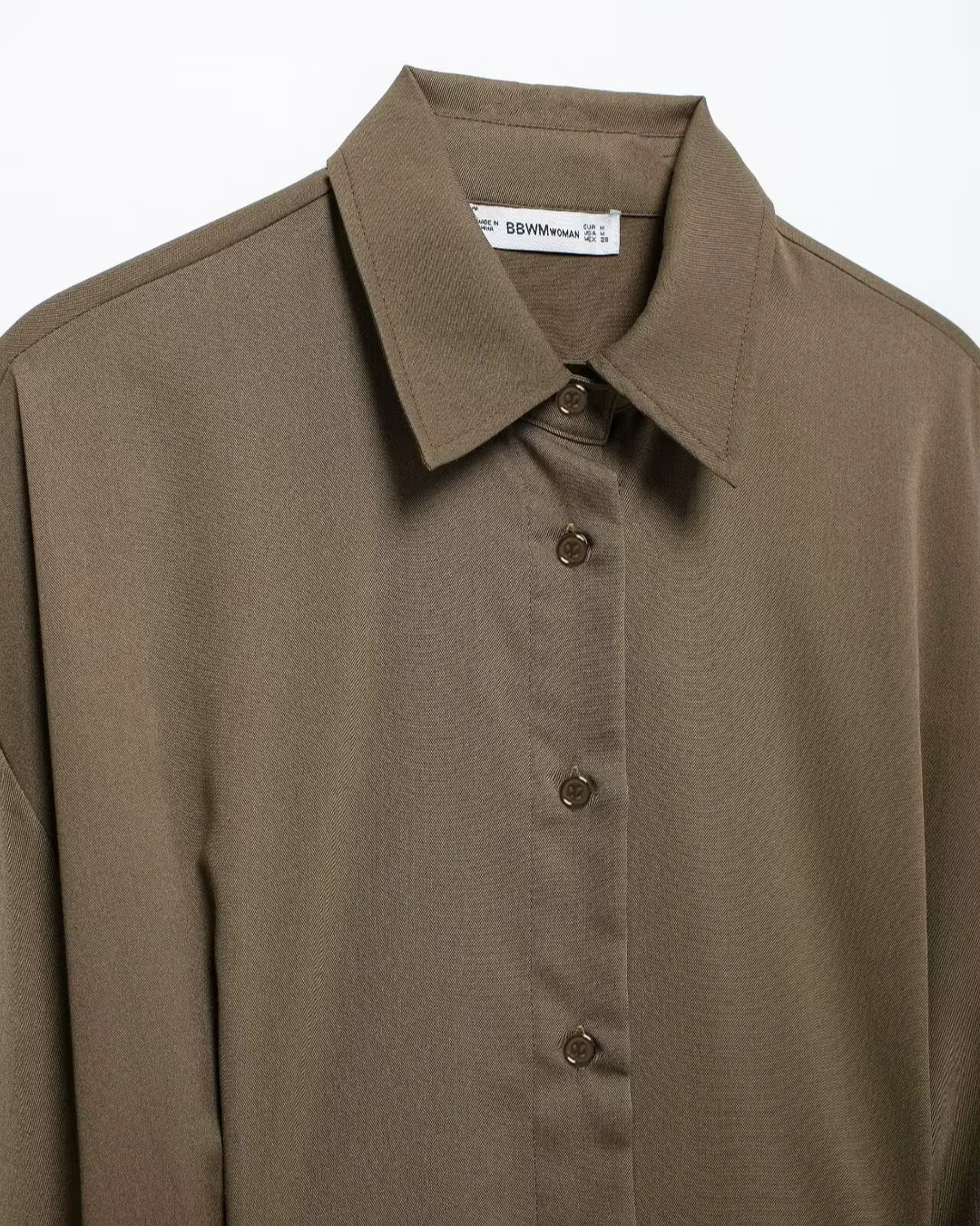 Vintage Bruine Chique Blouse met Verstelbare Knopen voor Dames