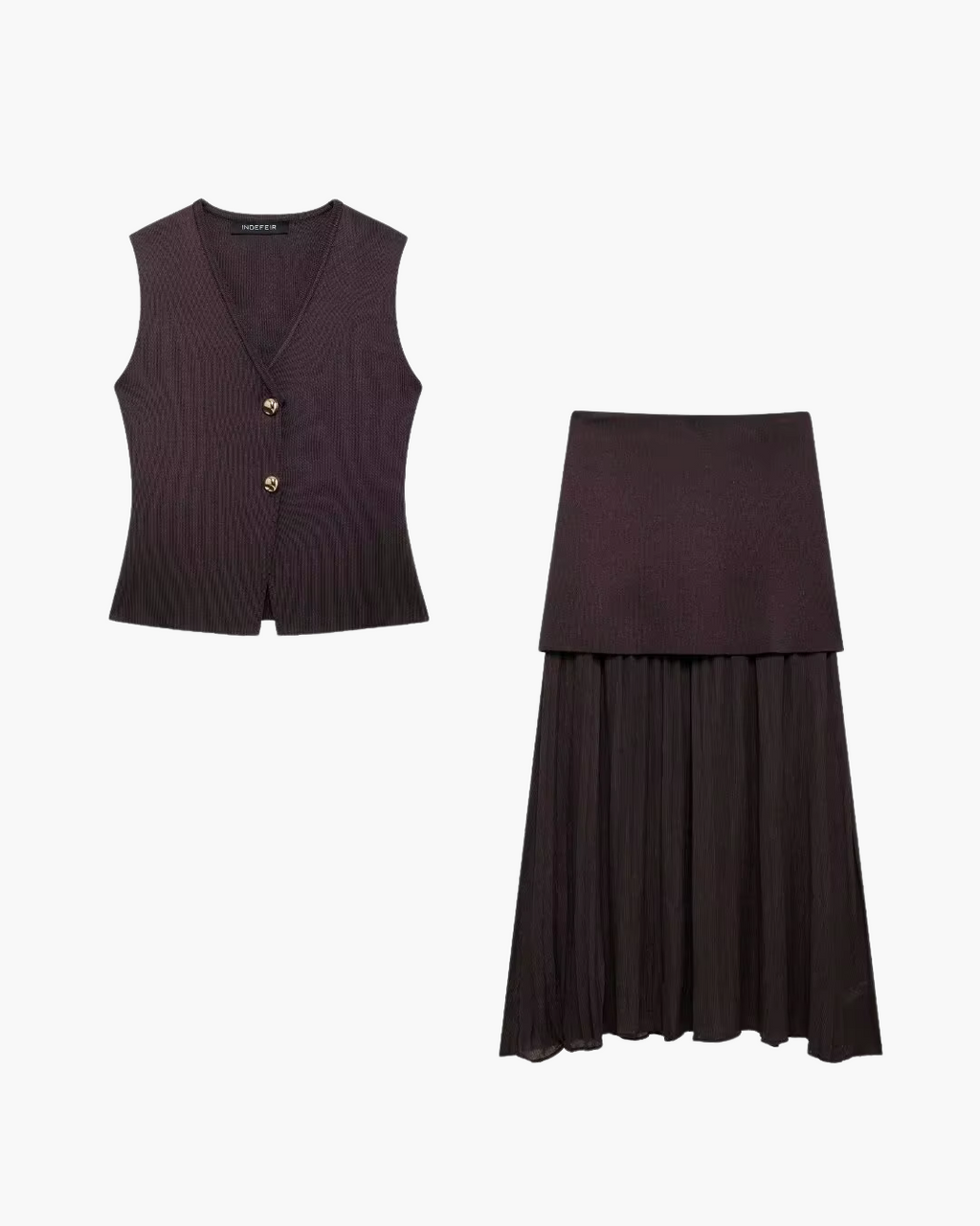 Elegante Vintage Vest en Rok Set voor Dames