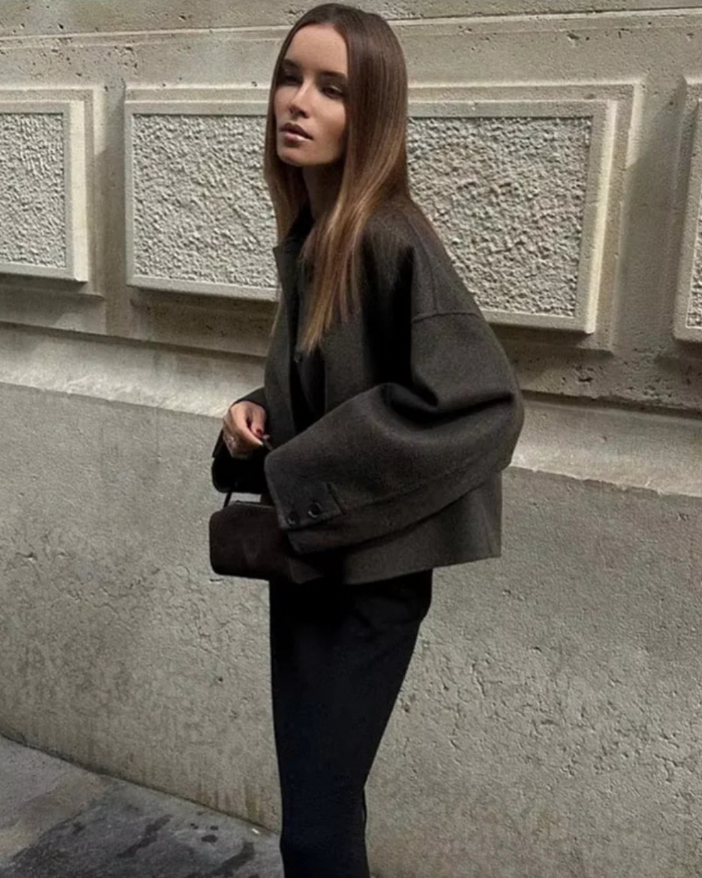 Korte Elegante Luxe Dubbelzijdige Wollen Jas voor Dames