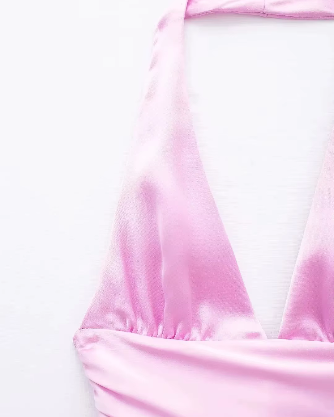 Satijnen Halter Mini-Jurk met Rugstrik voor Dames