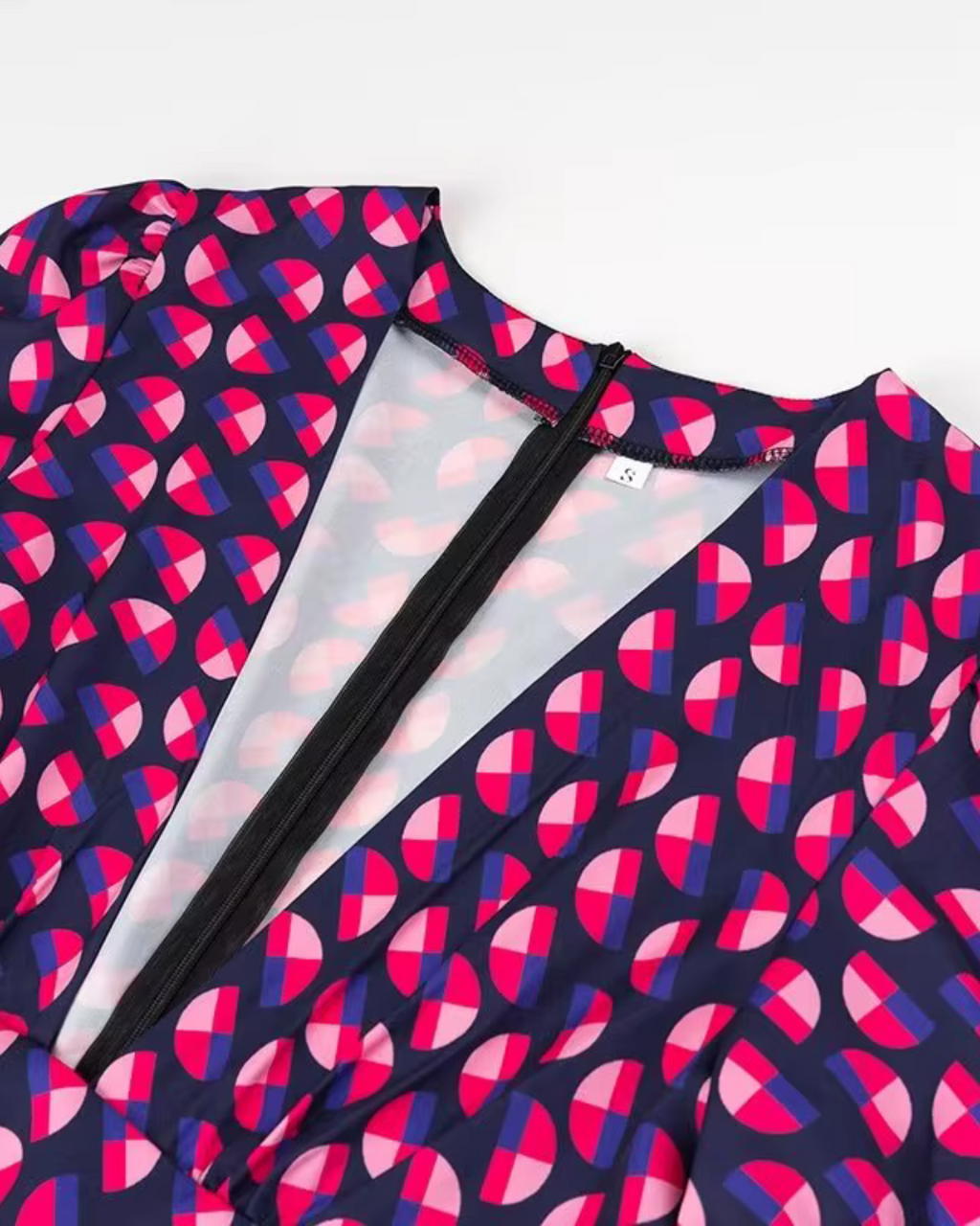 V-Hals Lange Jurk met Print en Zak voor Dames