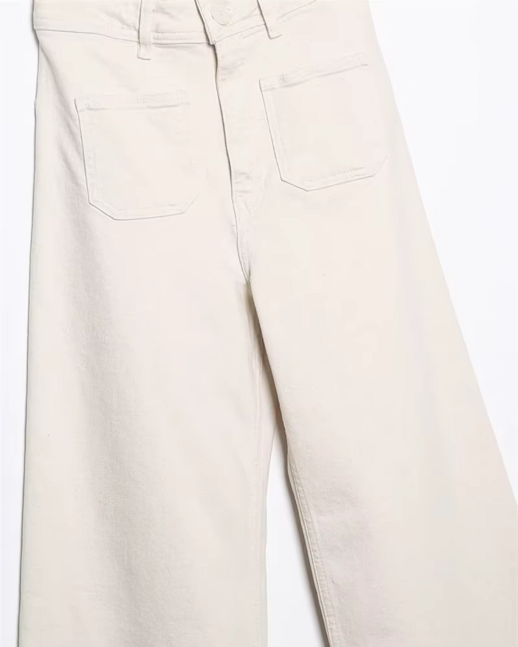 Witte Hoge Taille Wijde Pijpen Jeans voor Dames