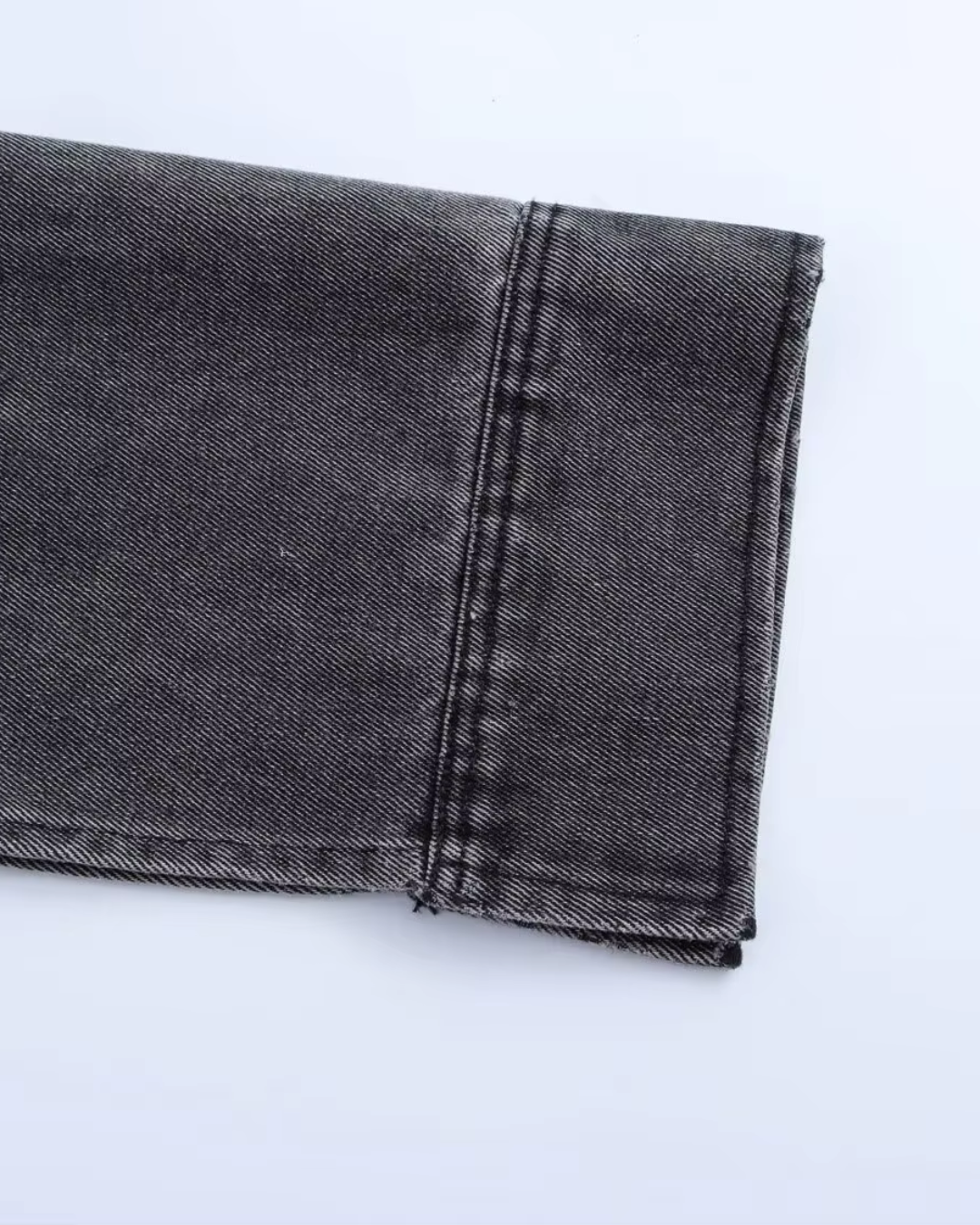 Oversized Zwarte Denim Tweedelige Set voor Dames