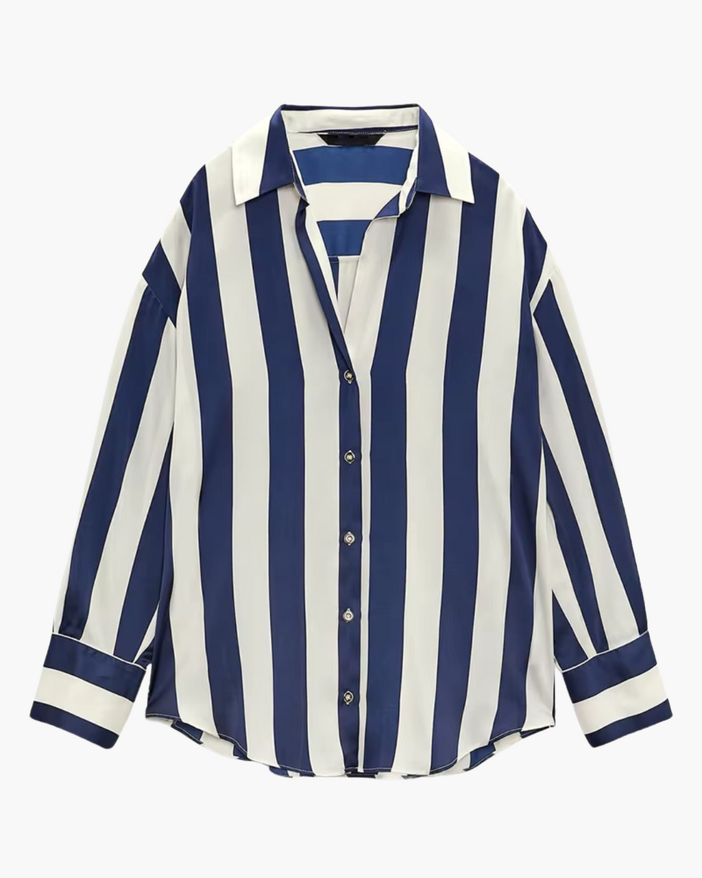 Vintage Gestreept Shirt met Lange Mouwen Casual voor Dames