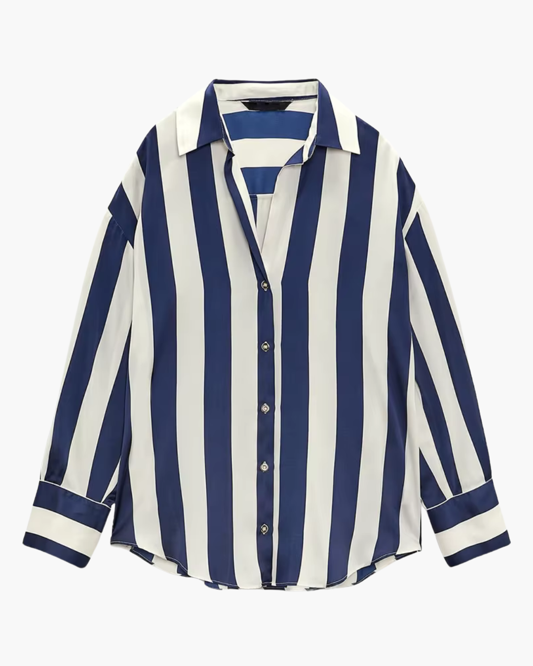 Vintage Gestreept Shirt met Lange Mouwen Casual voor Dames