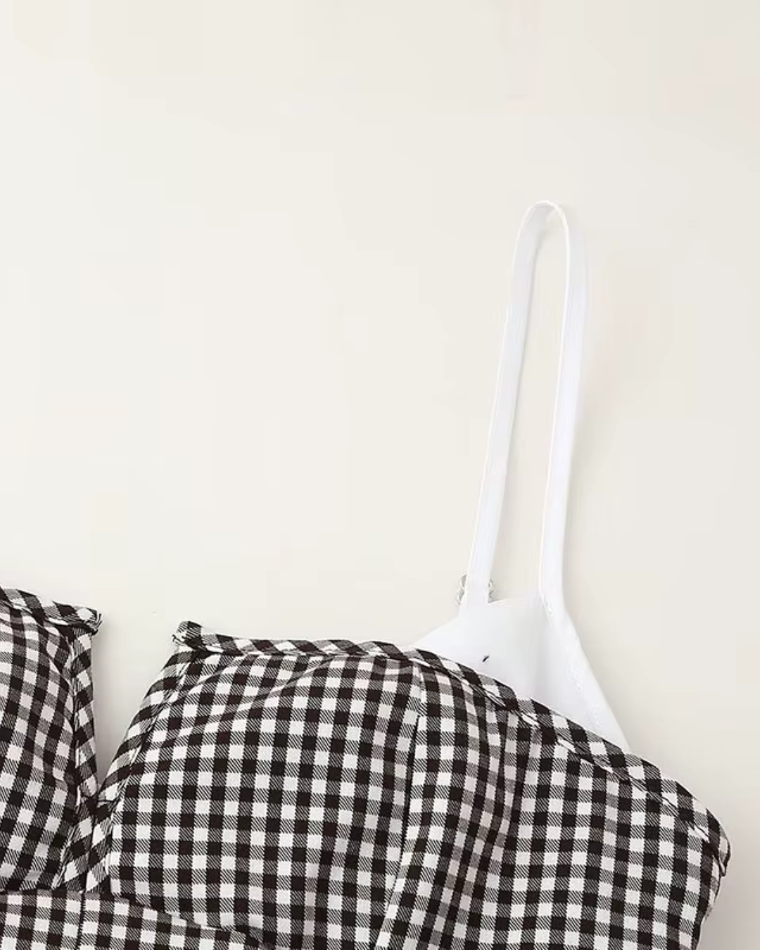 Patchwork Plaid Tanktop met Open Rug en Rits voor Dames