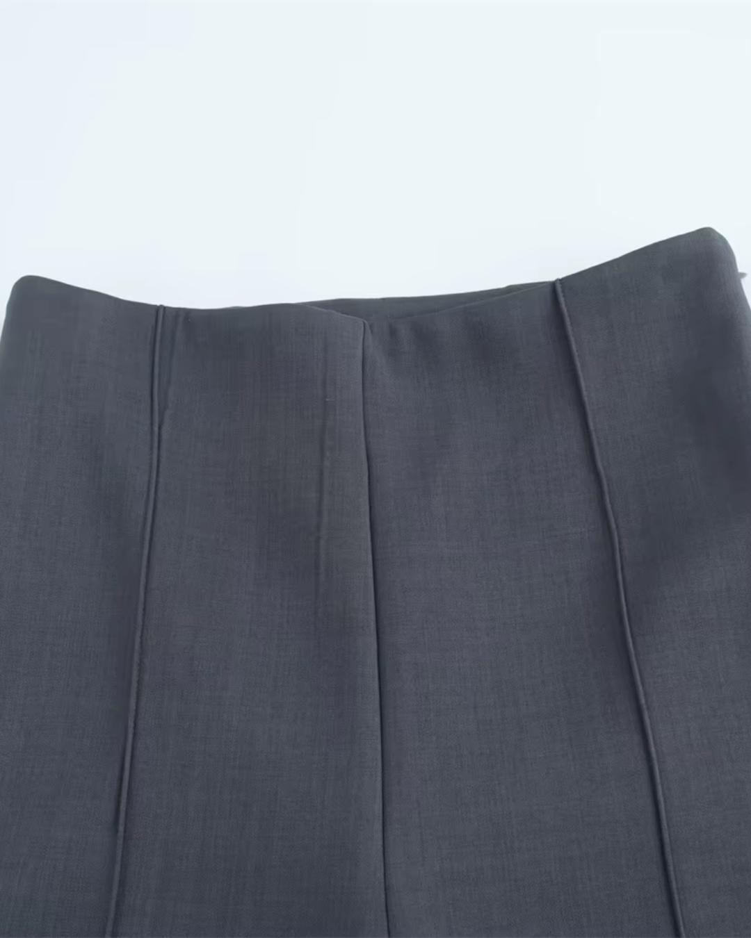 Hoge Taille Grijze Rechte Pijpen Broek voor Dames