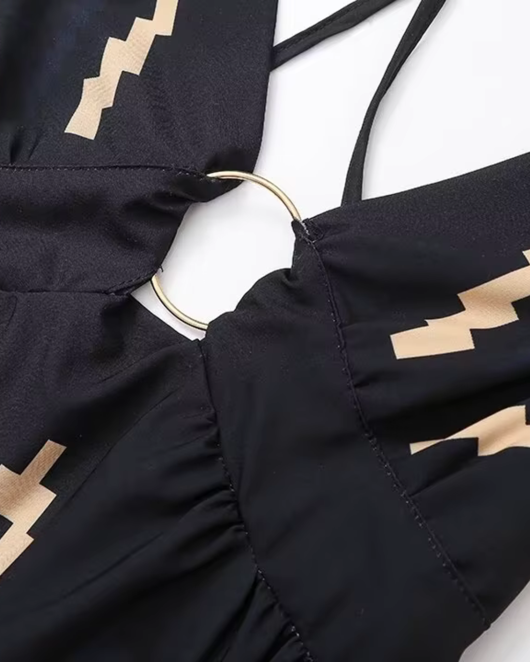 Elegante Rugloze Jurk met V Hals en Split Zomerstijl voor Dames