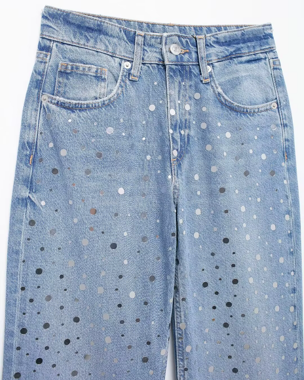 Elegante Wijde Jeans met Pailletten voor Dames