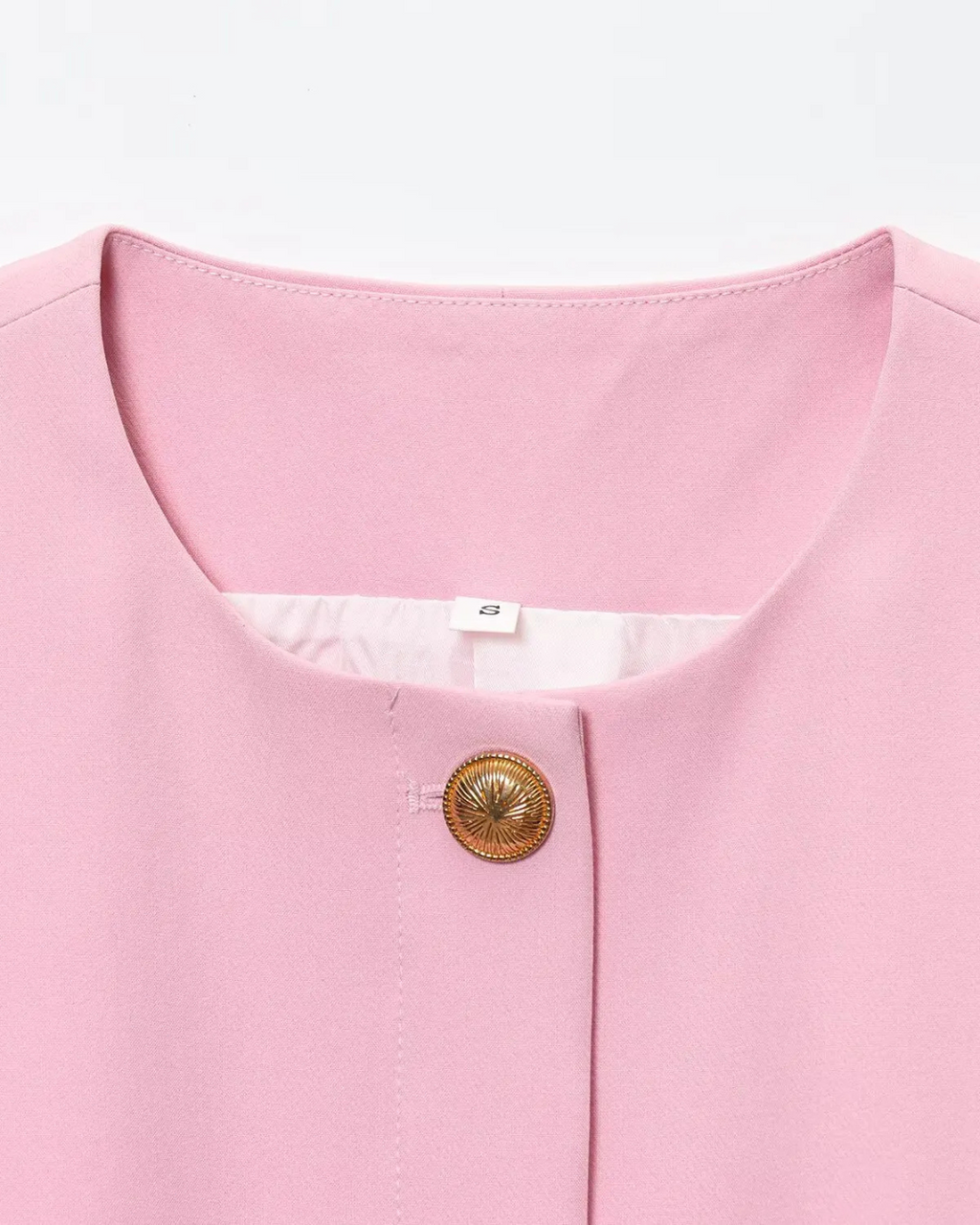 Roze Set met Mouwloos Vest en Hoge Taille Broek voor Dames