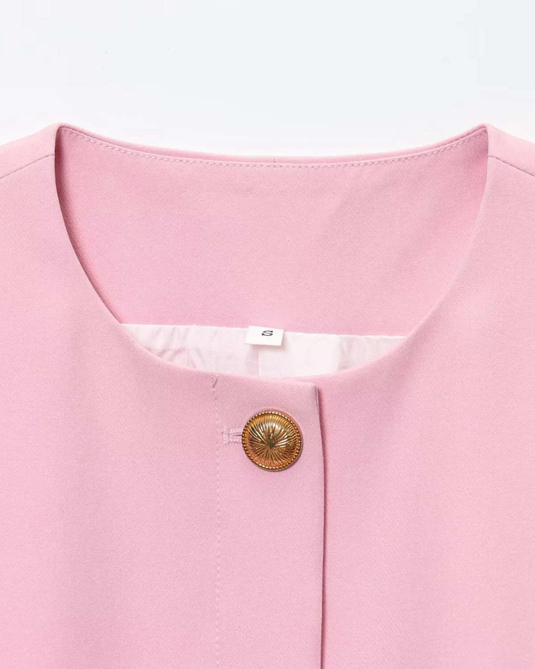 Roze Set met Mouwloos Vest en Hoge Taille Broek voor Dames