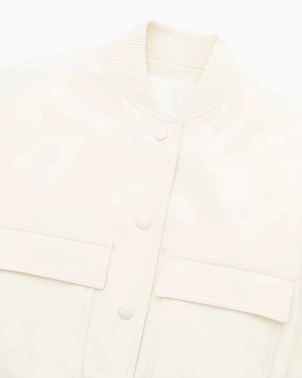 Elegante Witte Bomberjack met Lange Mouwen voor Dames