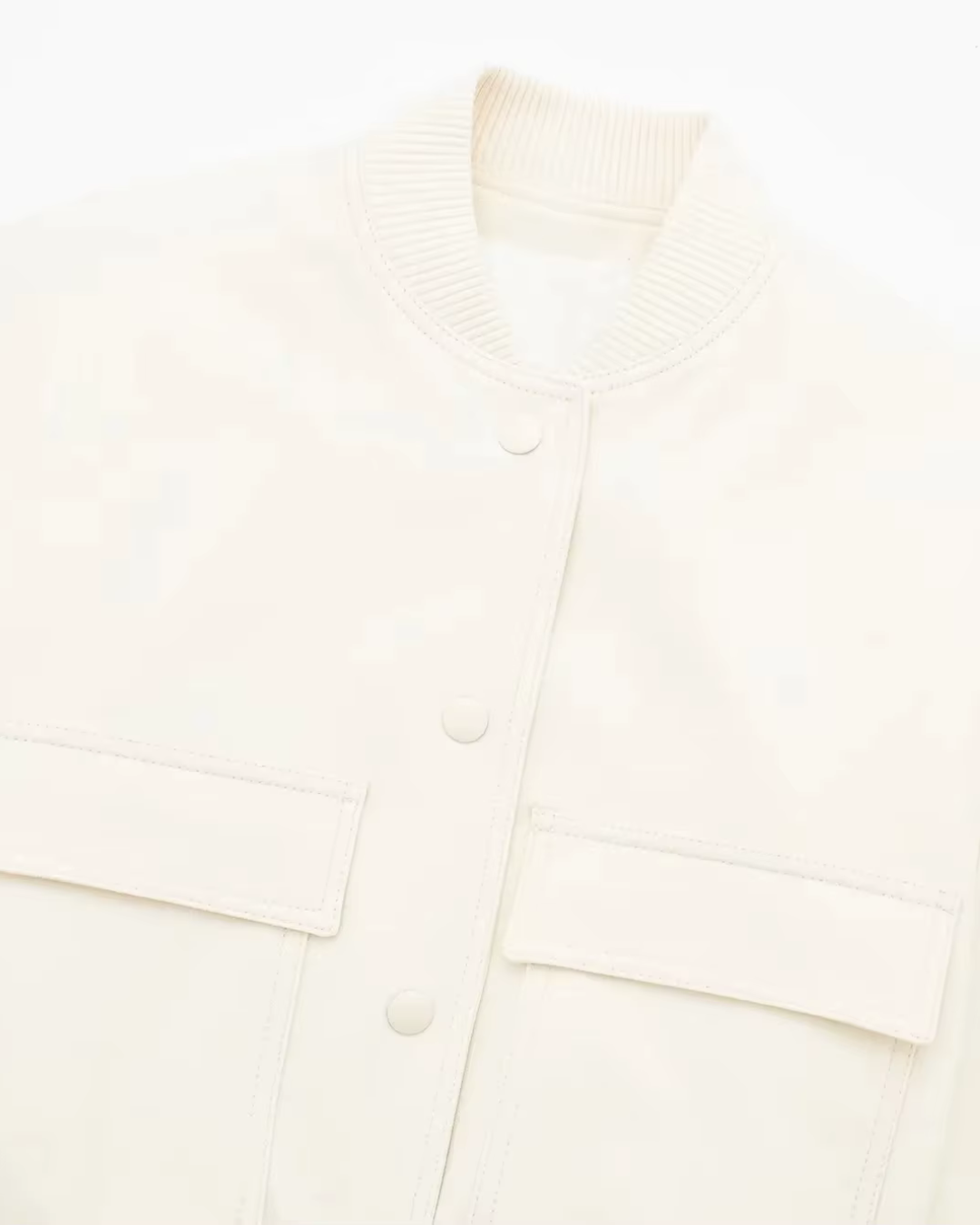 Elegante Witte Bomberjack met Lange Mouwen voor Dames