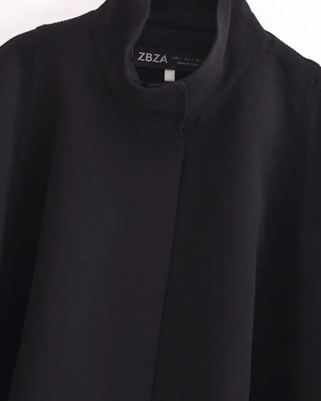 Zwarte Oversized Cropped Cape Jas voor Dames