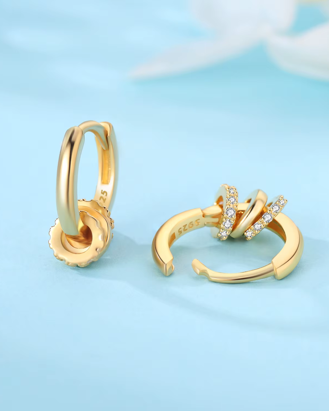 925 Sterling Zilveren Goldplated Oorringen voor Dames