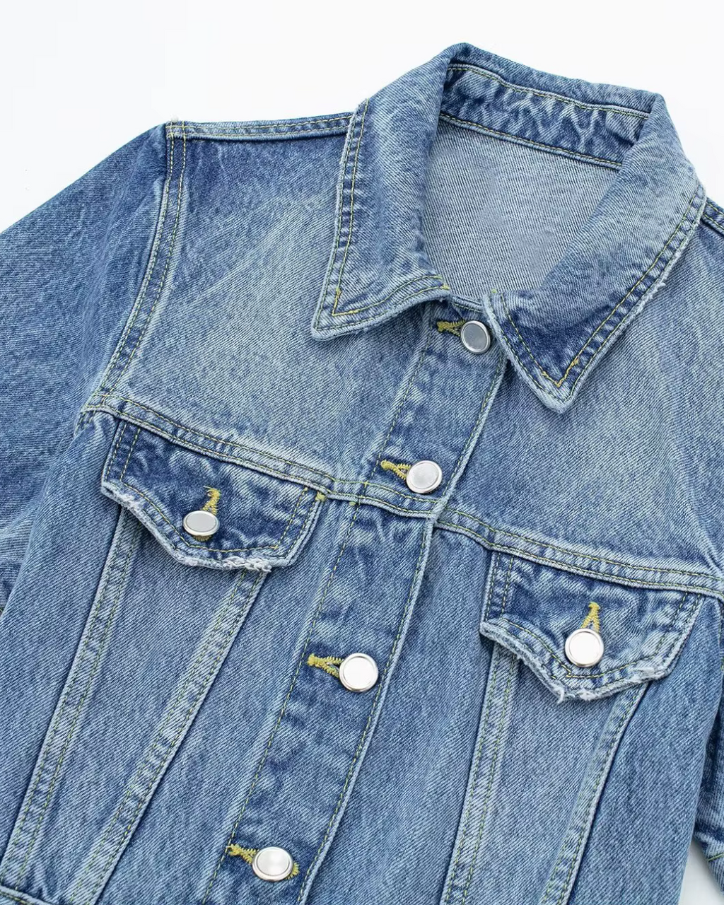 Denim Zomerjurk met Kraag en Zakken voor Dames