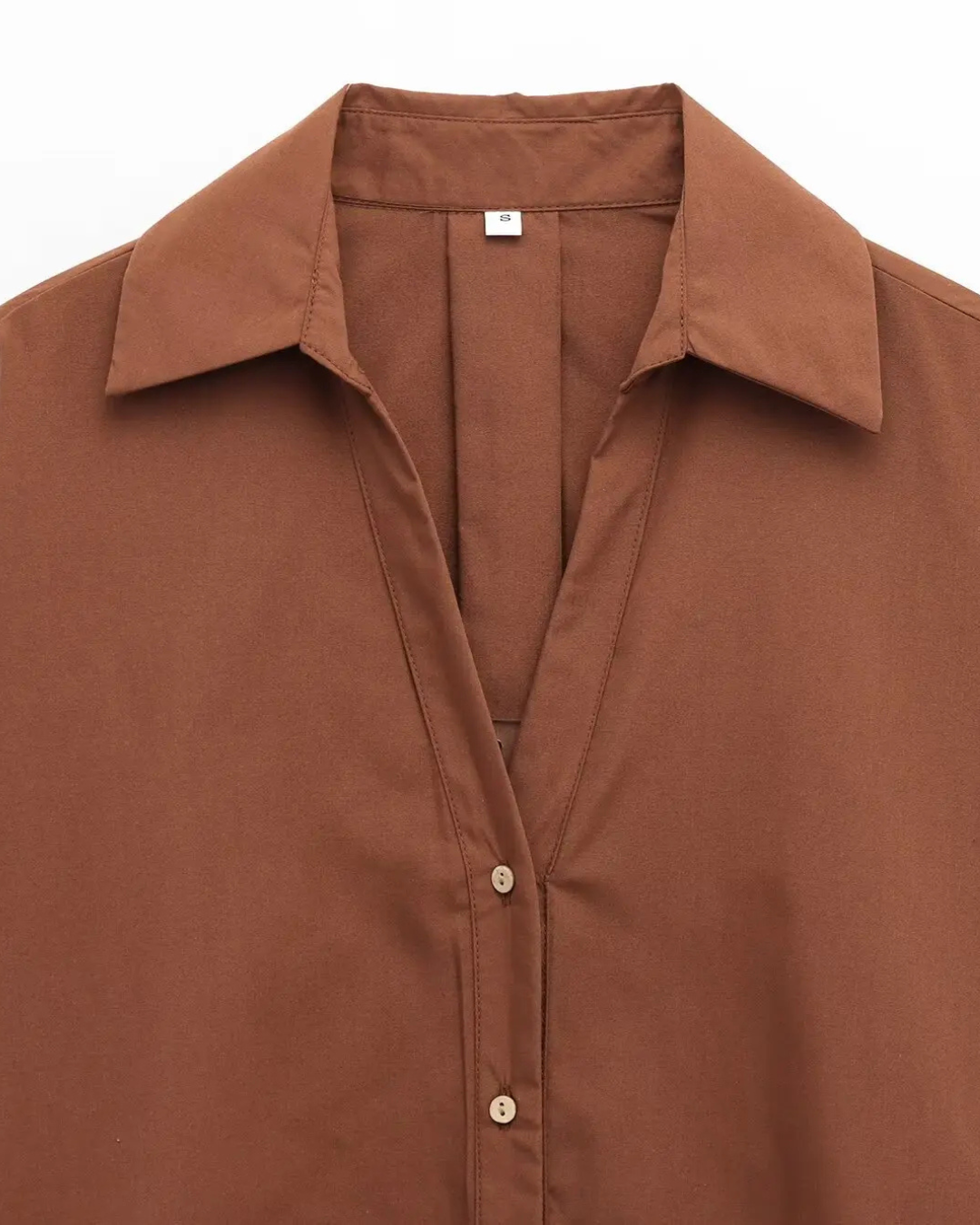 Oversized Blouse Dames – V-Hals & Faux Linnen