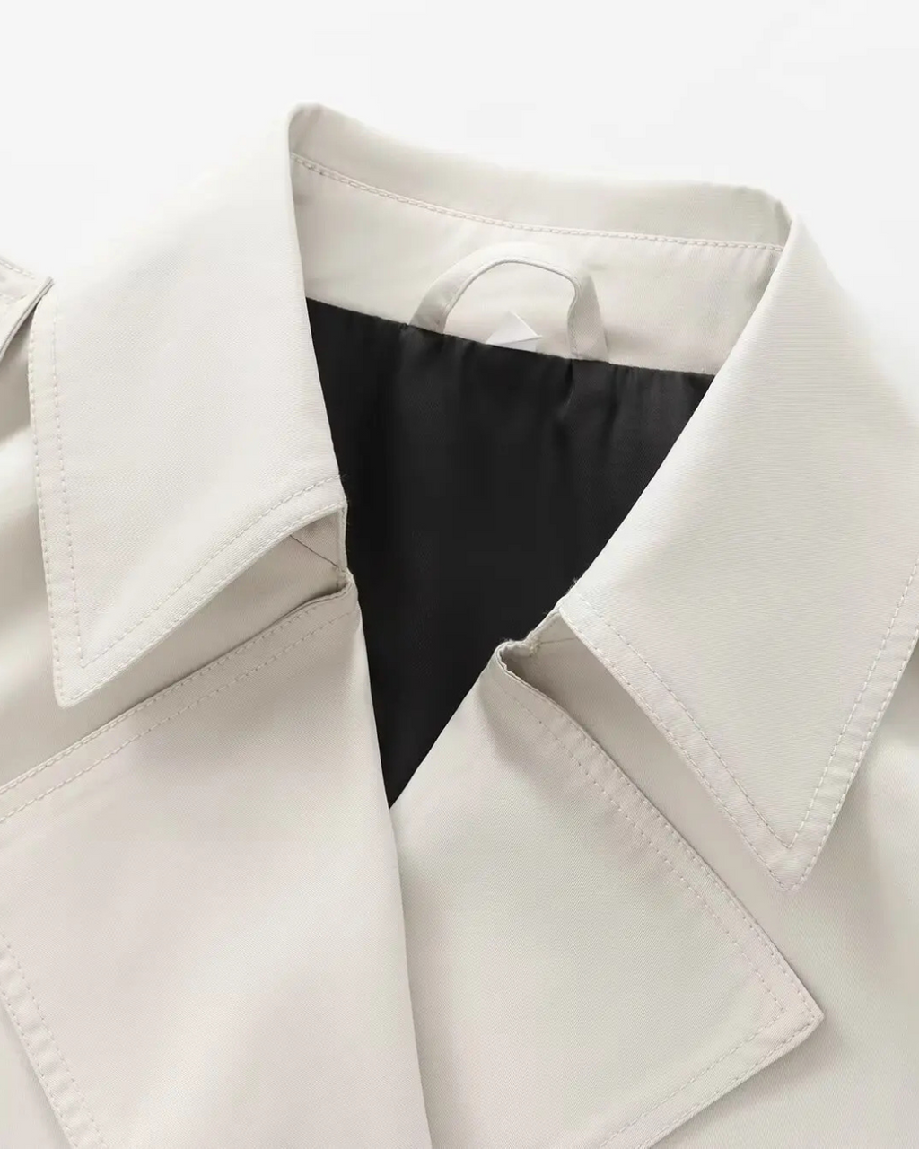 Effen Cropped Trenchcoat voor Dames