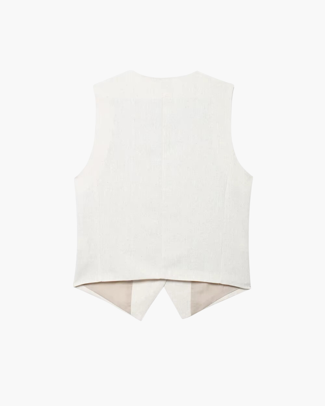 Chique Stijlvolle Witte Gilet en Hoge Taille Bermuda Broek Set voor Dames