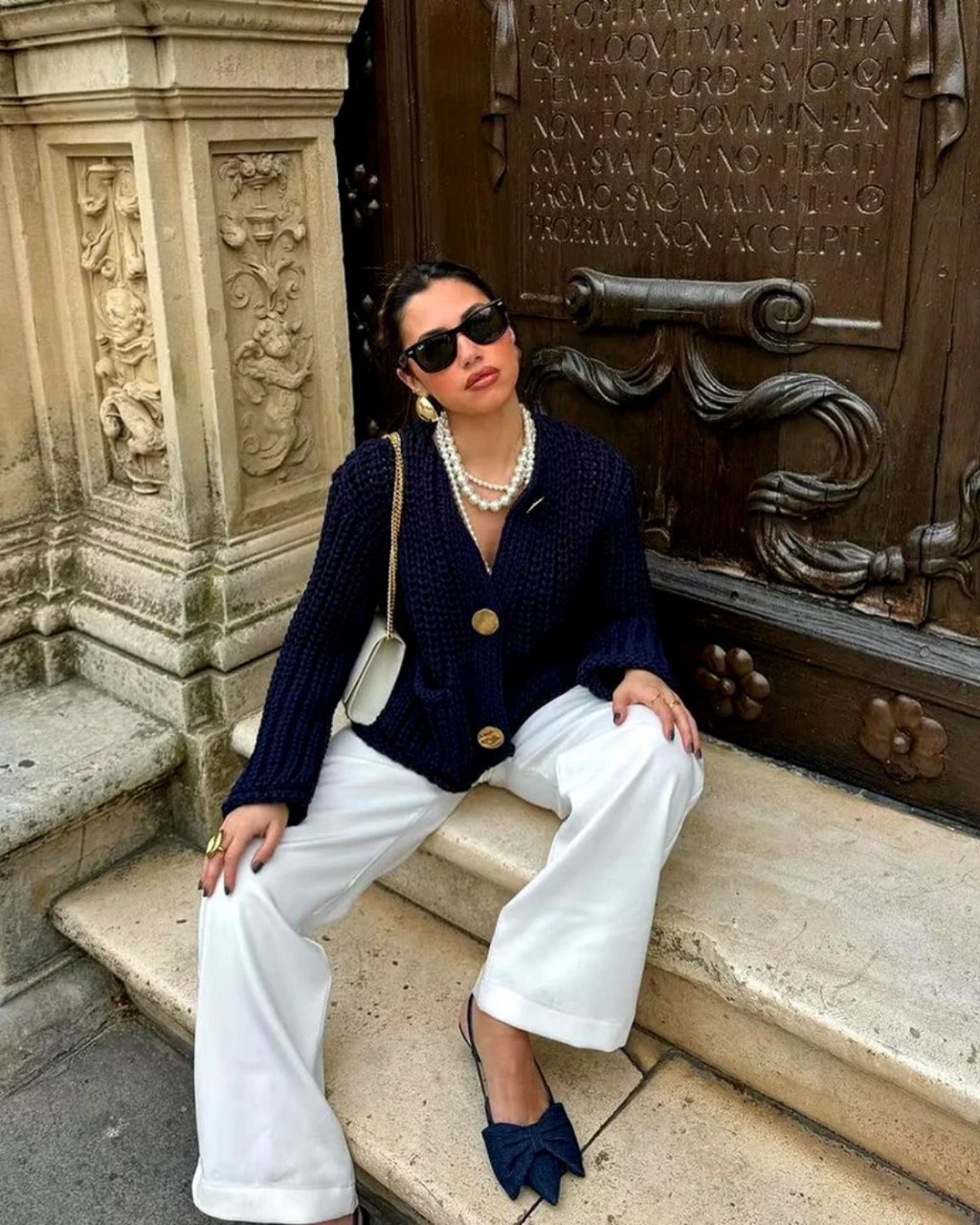 Elegante Gebreide Donkerblauwe Vest voor Dames