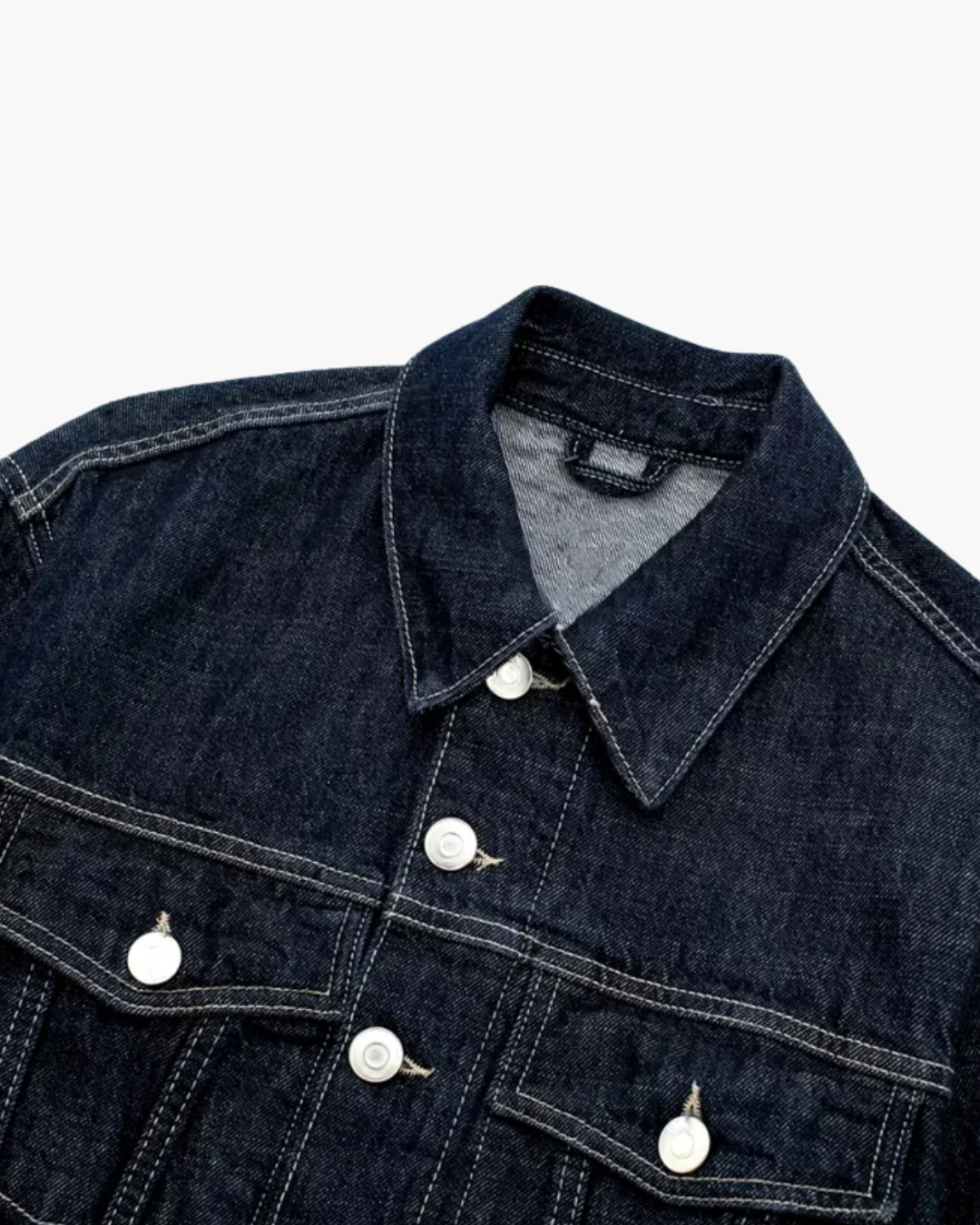 Donkere Denim Oversized Set Met Stiksels voor Dames