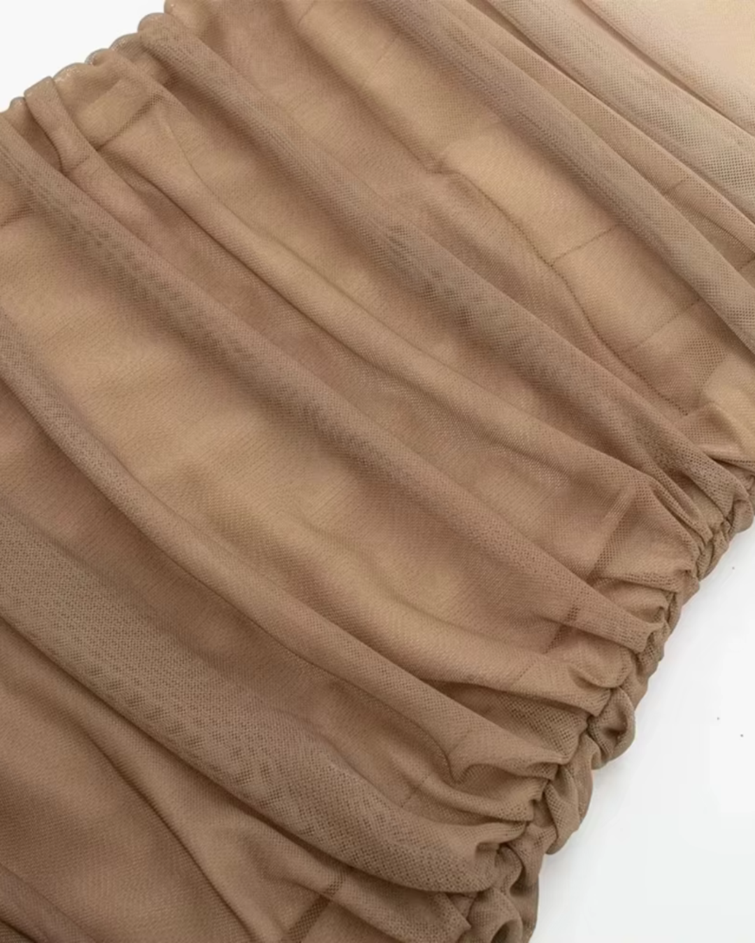 Elegante Tule Halter Midi Dress Met Kleurverloop Voor Dames