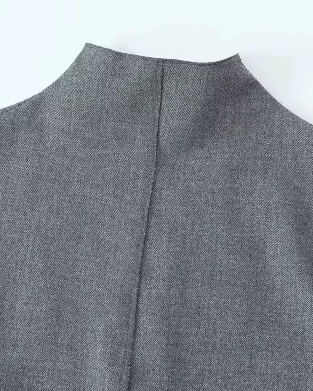 Vintage Grijze Mouwloze Jurk met Split en O-Hals Voor Dames