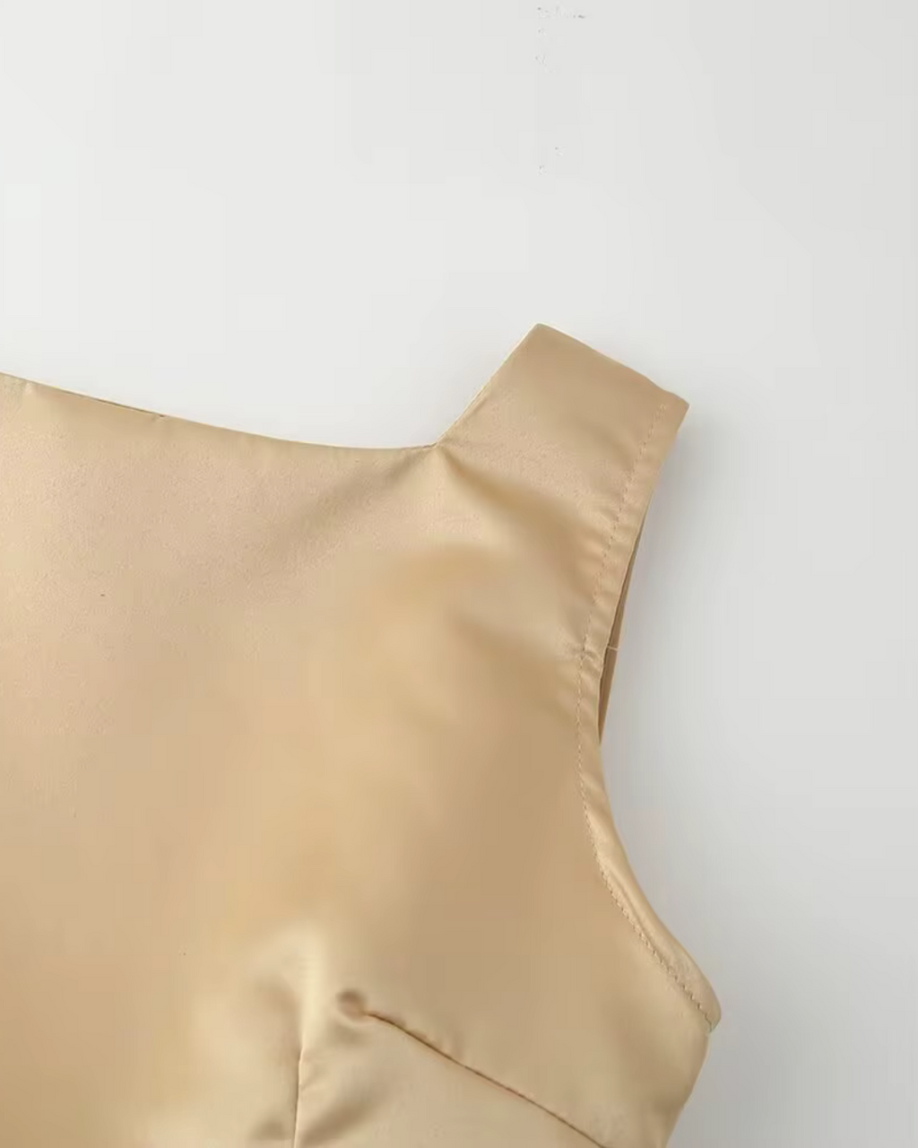 Satijnen Mini Jurk met Vierkante Hals voor Dames