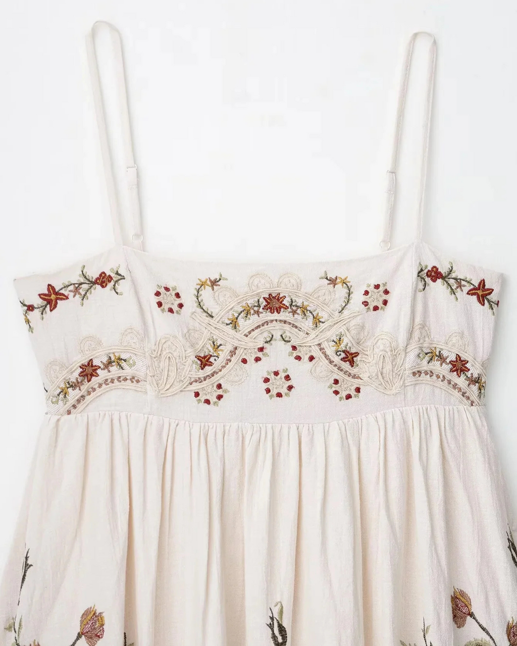 Losse Bohemian Zomerjurk met Bloemenborduursel voor Dames