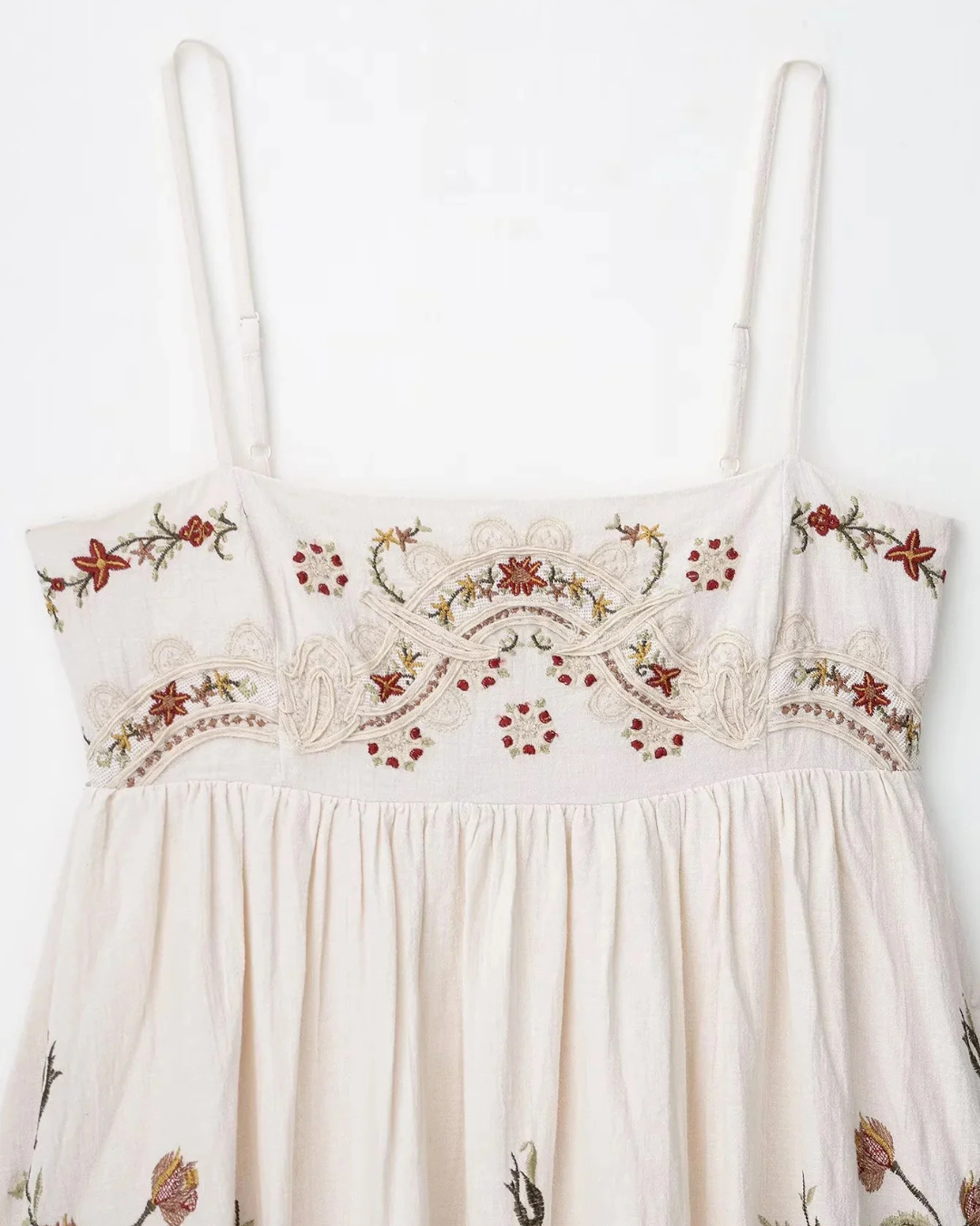 Losse Bohemian Zomerjurk met Bloemenborduursel voor Dames