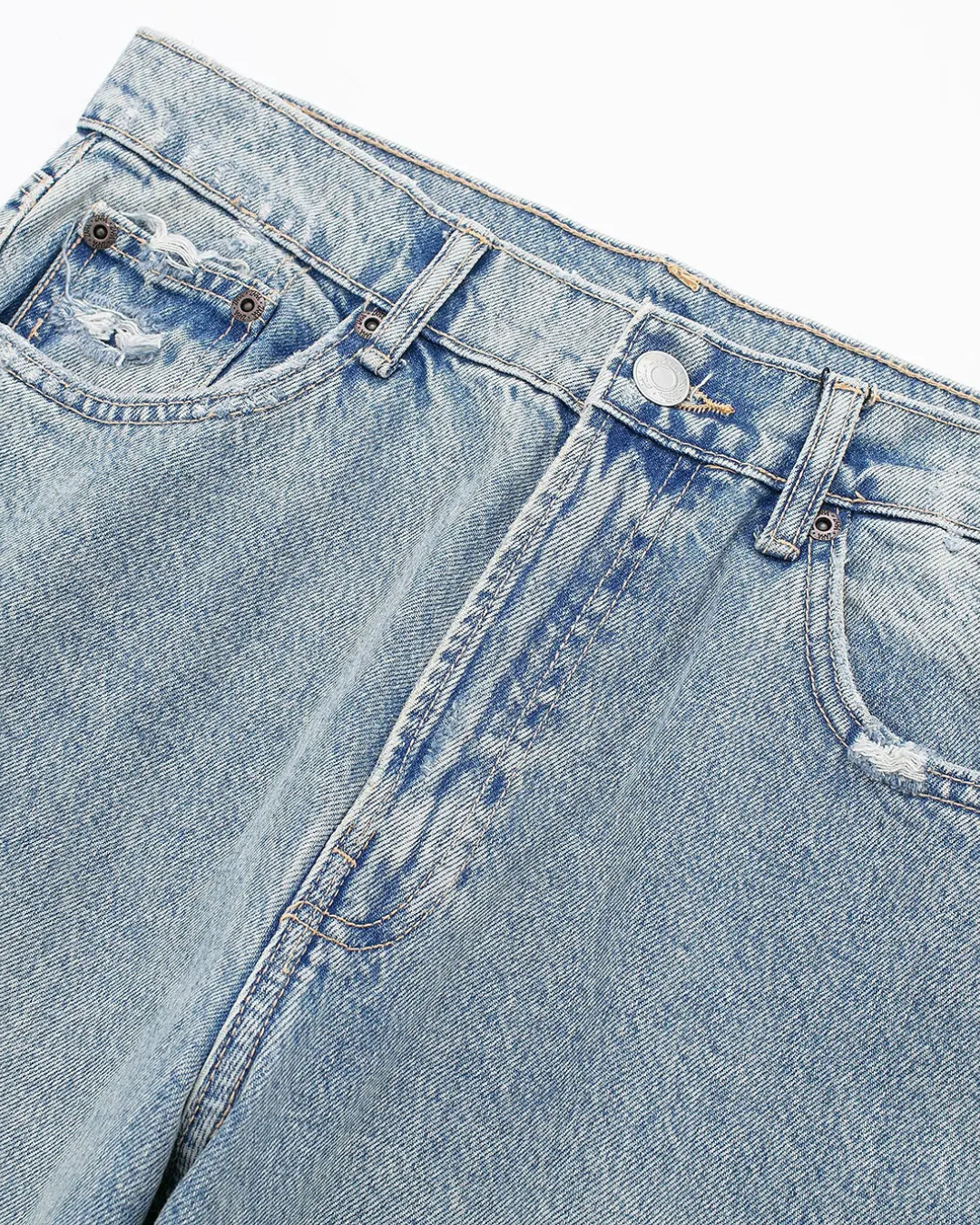 Vintage Denim Jeans met Gaten & Hoge Taille voor Dames