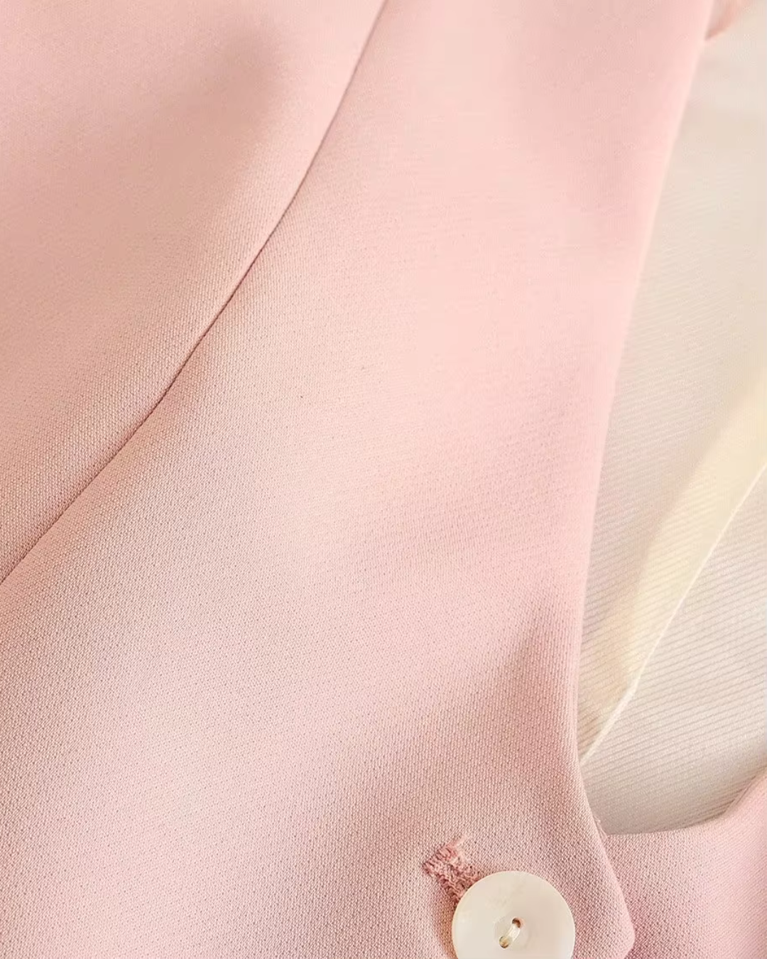 Chique Roze Gilet met Wijde Pantalon Set voor Dames