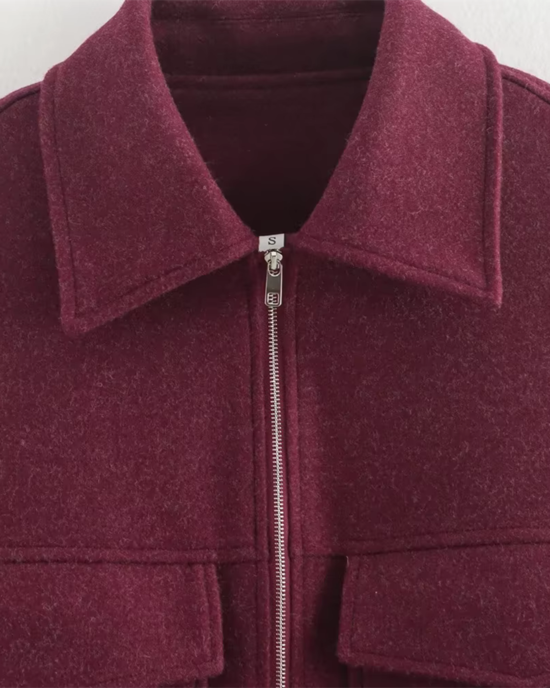 Retro Korte Damesjas met Lange Mouwen en Kraag voor Dames