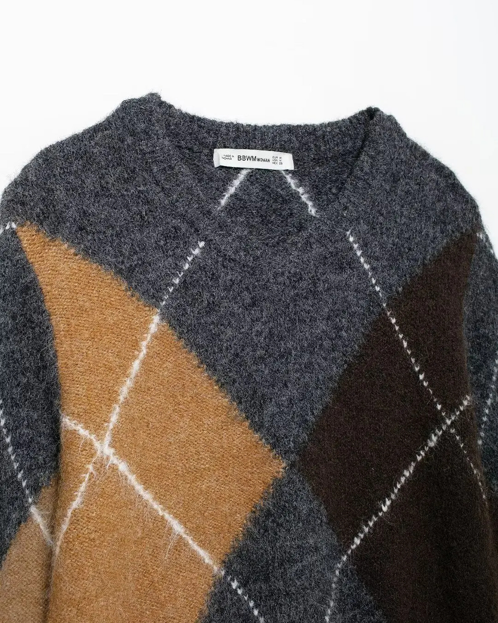 Elegante Geruite V-Hals Herfst Trui voor Dames