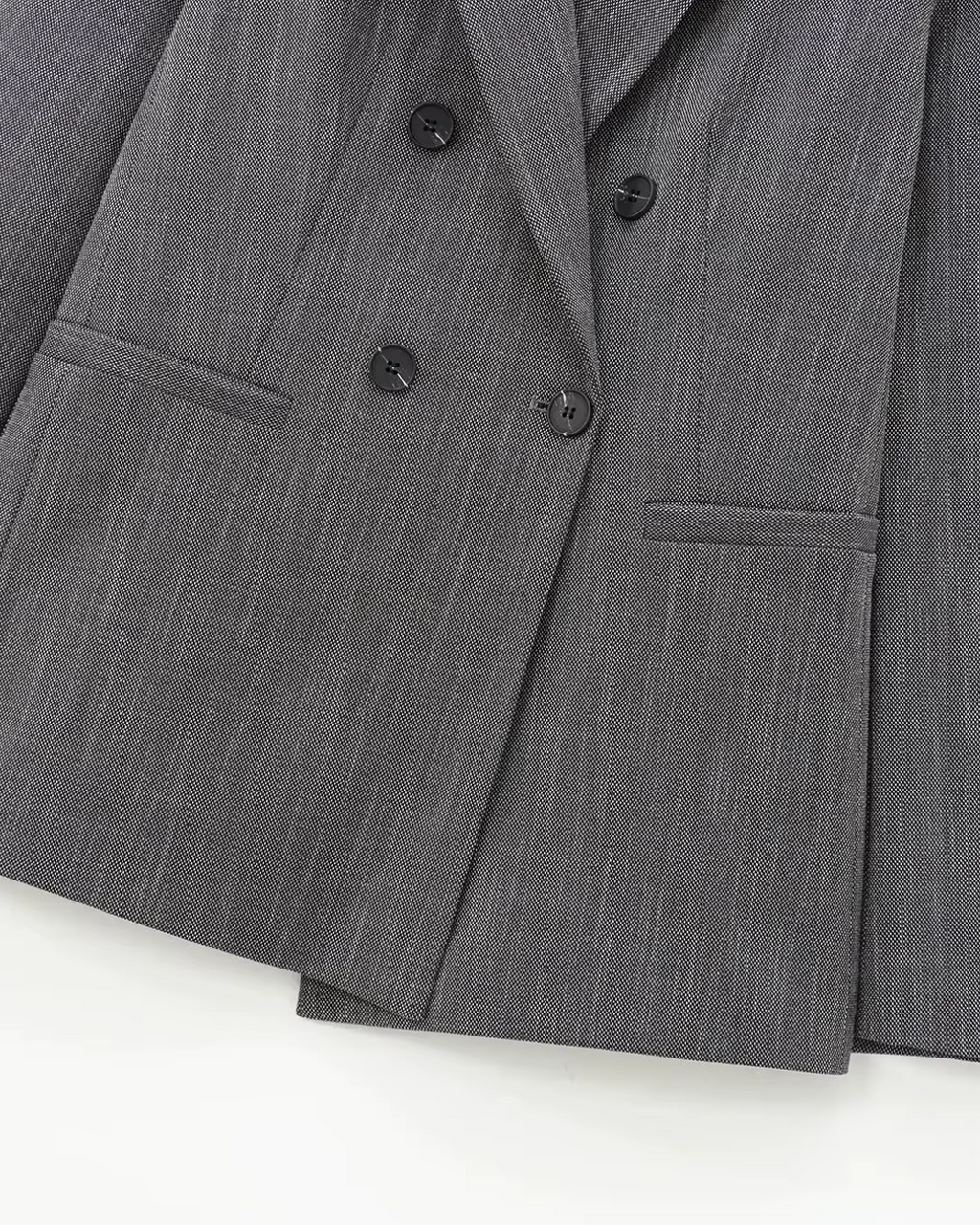 Vintage Grijze Office Lady Blazer en Broek Set