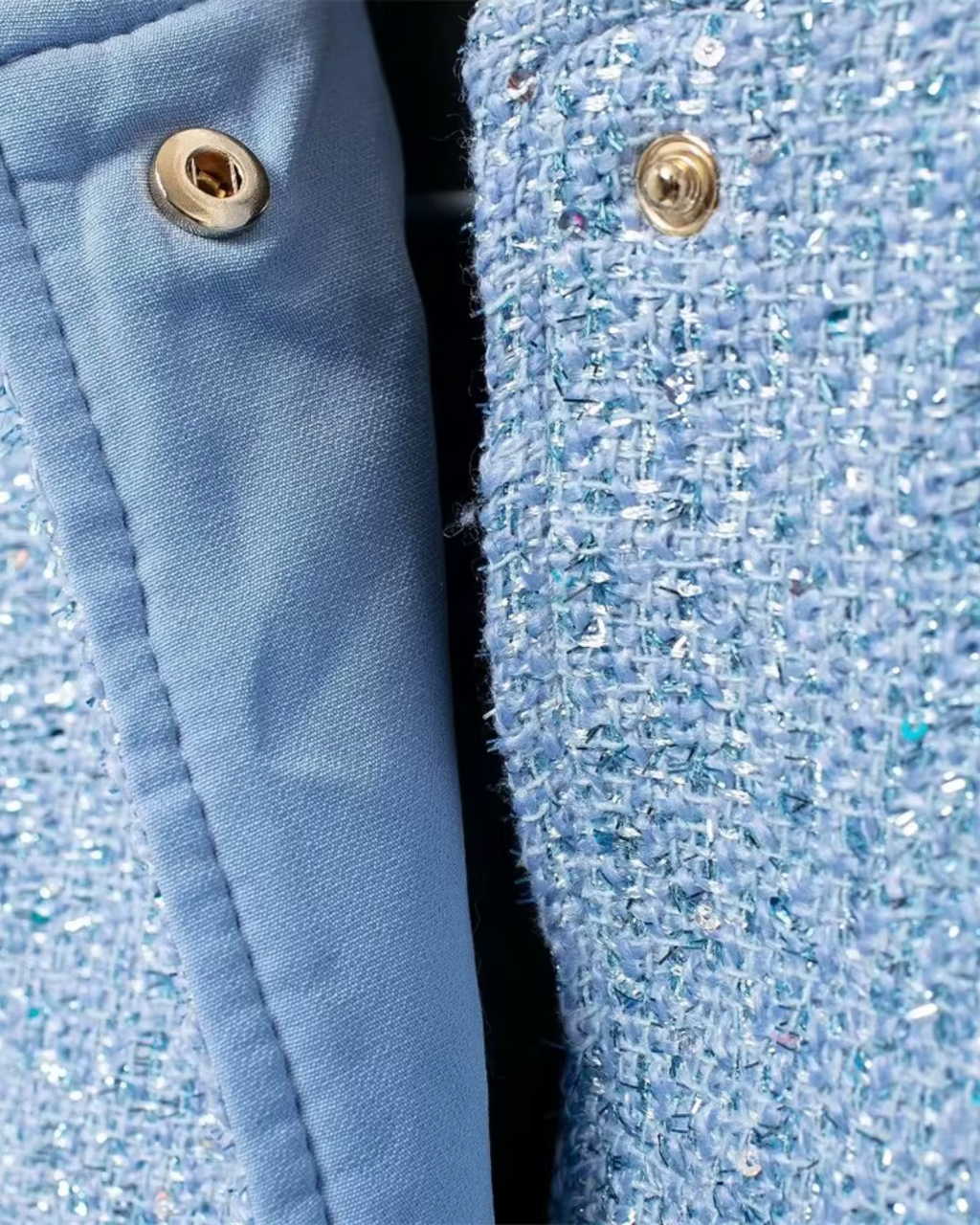 Wollen Damesjas met Lovertjes en Zakdecoratie