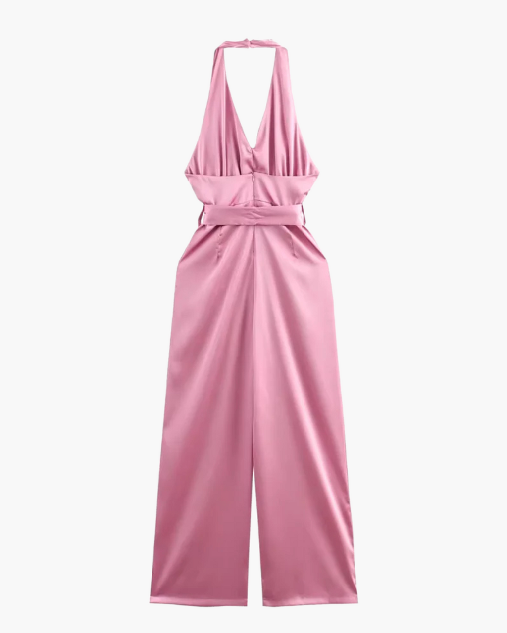 Roze Satijnen Elegante Dames Jumpsuit