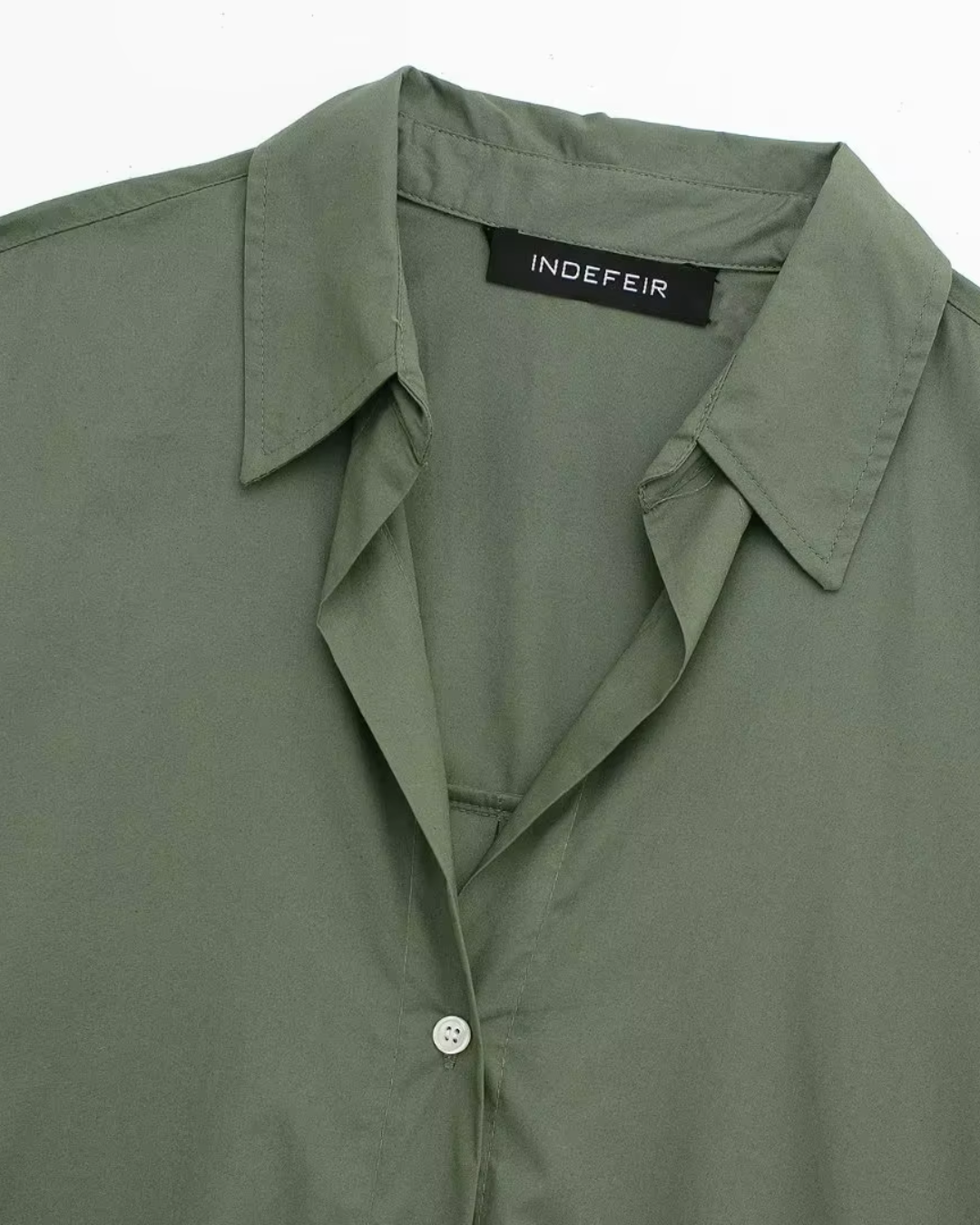 Camouflage Groene Poplin Blouse voor Dames