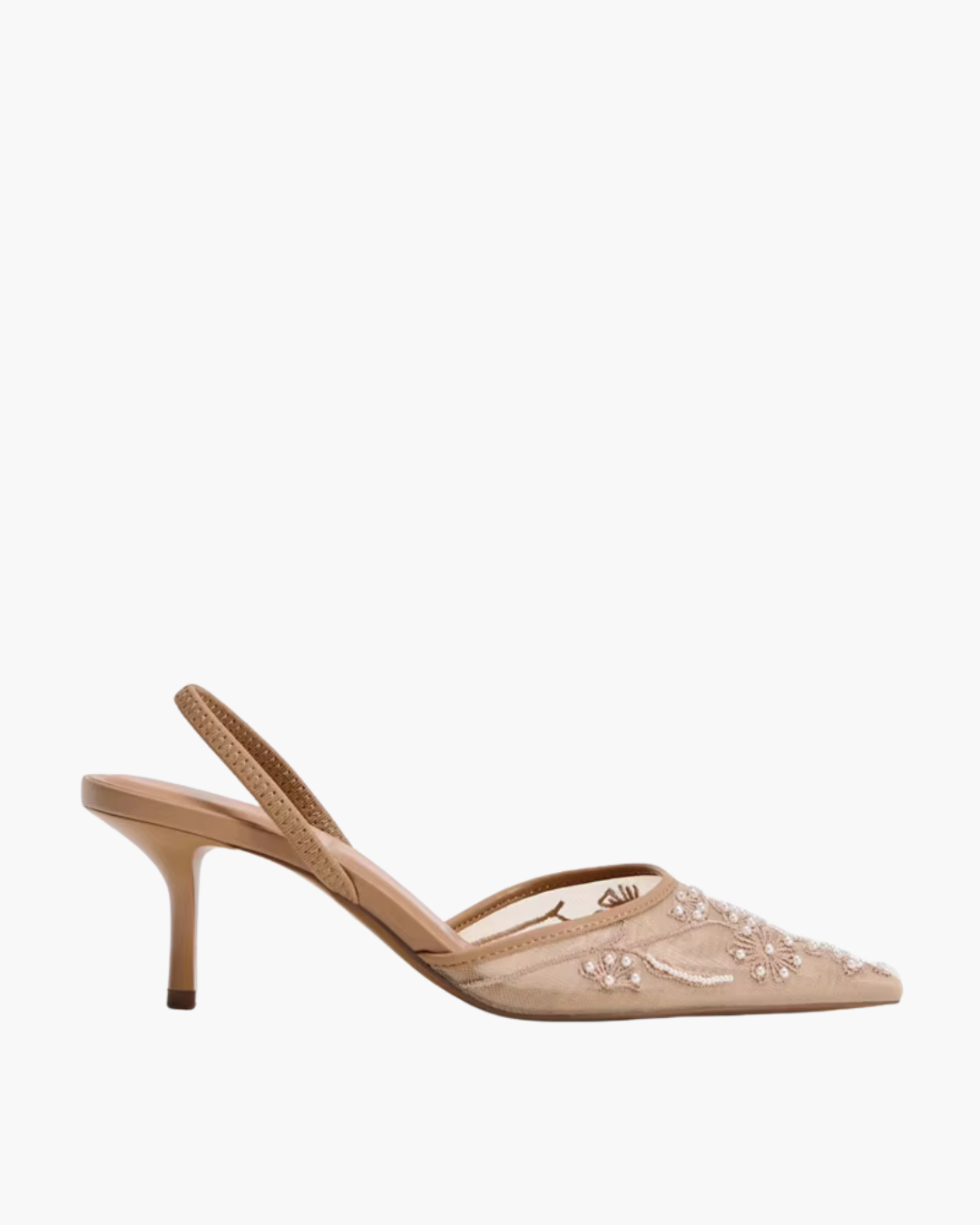 Kaki Borduursel Naaldhak Sandalen met Kralen voor Dames